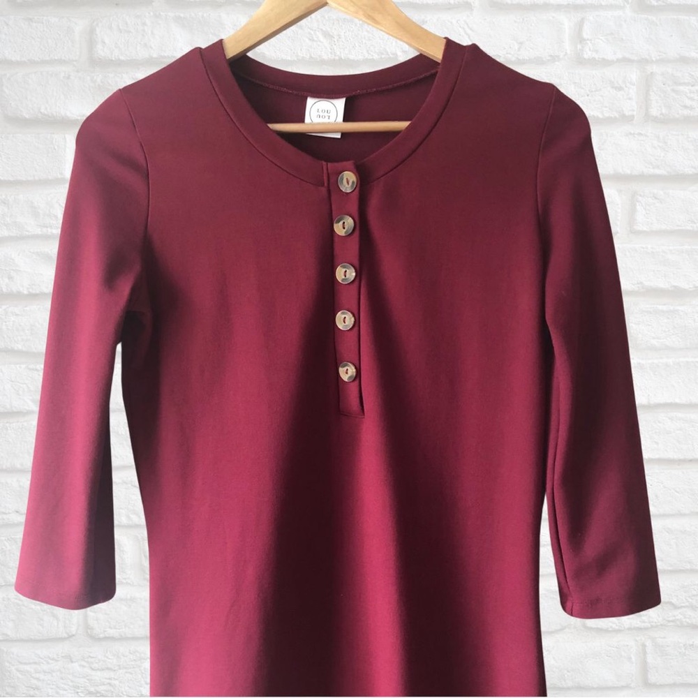 Lou Lou & Company Everyday Dress, Maternity & Nursing-friendly, Maroon, Medium